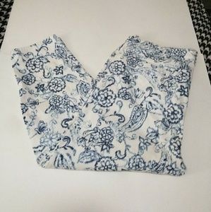 Charter Club Floral Skinny Ankle Jeans